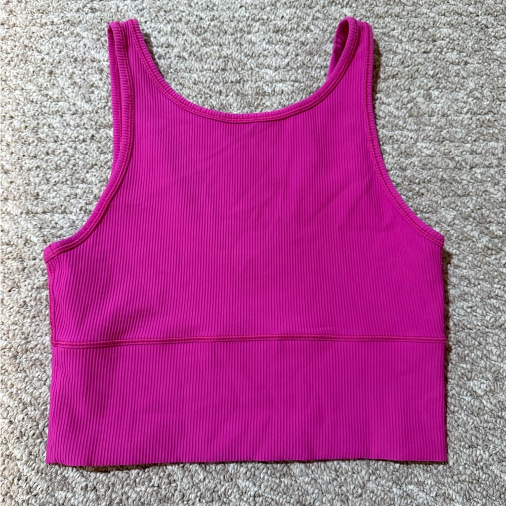Sonic Pink ribbed tank top